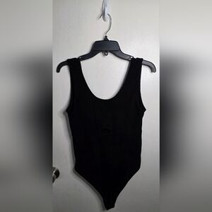True Religion Ribbed Keyhole Cut Out Black Sleeveless Bodysuit